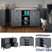 Wickelkommode Ajaton Grau 133 x 98,4 cm VitaliSpa