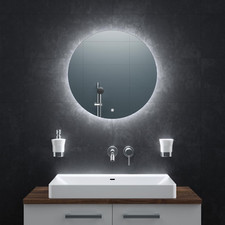 Badspiegel Rund Badezimmerspiegel Beleuchtung LED Antibeschlag Ø 50/60/70/80cm