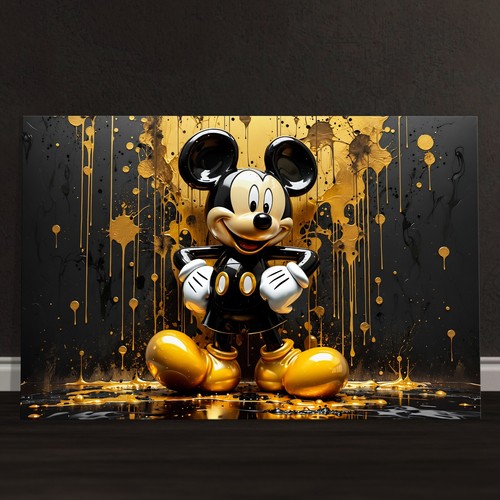 Wandbild goldene micky - wandbild,,