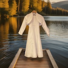 Kommunionkleid Blumenmädchenkleid  weiß  Gr 134-140 1. Heilige Kommunion Set