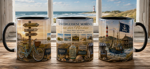 Nordsee souvenir tasse schwarz - nordsee,