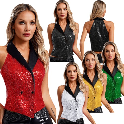 Damen pailletten anzug weste - damen,