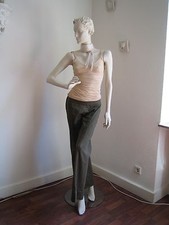 Original Simone Ricker Marlene Hose Gr36/S weites Bein Schlaghose olive khaki 