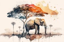 Wandbild: Afrika-Aquarell