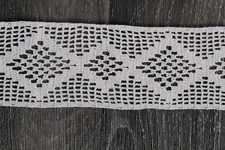 Einsatz Borte Häkelspitze Handarbeit  Baumwolle 7 cm hoch Meterware