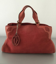 Handtasche Cartier Leder Handtasche Bordeaux ELNE Made in France