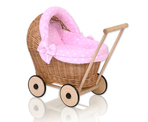 Puppenwagen aus korbgeflecht - puppenwagen,