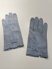 Dünne hellblaue Leder-Handschuhe, Gr. 6,5-7