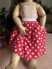 Alter Puppenrock Puppenkleidung grün für antike puppe bis 48 cm