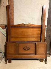 Bett 120 x 190 cm (Mahagoni & Blumen & Intarsien & Messing) Frankreich 1880-1910