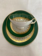 Wallendorf Porzellan Teegedeck-Sammeltasse Goldrelief Handgemalt 3tlg.