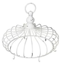 mittlere dekorative Kräuterkrone mit 6 Haken im Landhausstil weiß-schwarz shabby