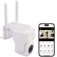 7links Pan-Tilt-Outdoorkamera mit 2K-Auflösung, 4 MP, Dualband-WLAN, Sirene
