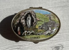 kleine Lourdes Jungfrau Maria Madonna Pillenbox Antik Vintage