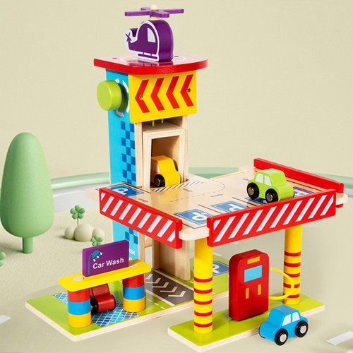 Holzparkhaus-Spielset