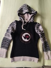 Pullover S Napapijri braun bunt mit Kapuze