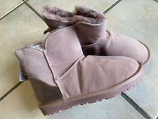 NEU ROSE LAMM-FELL-BOOTS Gr.40 RINDVELOURSLEDER INNEN ECHT LAMMFELL SCHÖN WARM