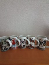 5 Deko Tassen Kaffeebecher mit Reiter-Motiven (Pferde, historische Figuren)