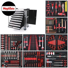 Werkzeugwagen Werkstattwagen XXL 9 Schubladen mit Einlagen gefüllt mit Werkzeug