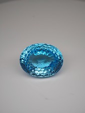 Topas 34.78ct Oval Concave-Cut – Swiss Blue Edelstein VS, Sammler Brasilien