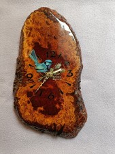 Wurzelholz Wanduhr Handgefertigt Holzuhr  Gebraucht aus Nachlass