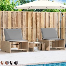 2 Stk.Sonnenliegen mit Tisch