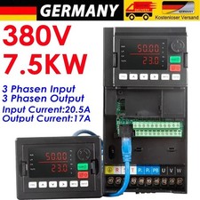 380V 7.5KW 3 Phasen 17A 10HP Frequenzumrichter Frequenzumwandler VFD Inverter