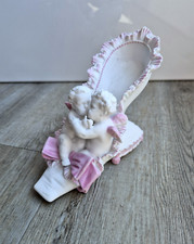 alter Biskuitporzellan Schuh mit zwei küssenden Putten Thüringen Porzellan Figur