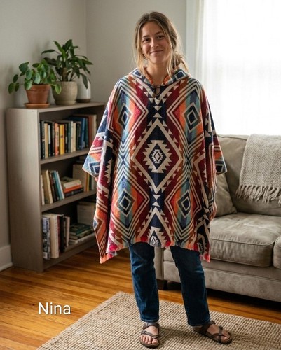 Poncho aus 100 - %, alpakawolle