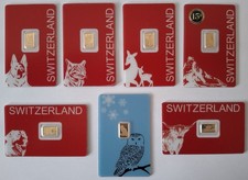 7 Goldbarren je 1 gr. 999.9