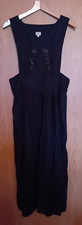Distler Original Trachtenkleid, Landhaus, lang, schwarz, Leinenmischung, Gr. 36