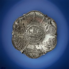 Alter Souvenir-Teller aus Zinn