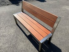 Edelstahl-Gartenmöbel Bank Edelstahlbank Holzbank 1,6m