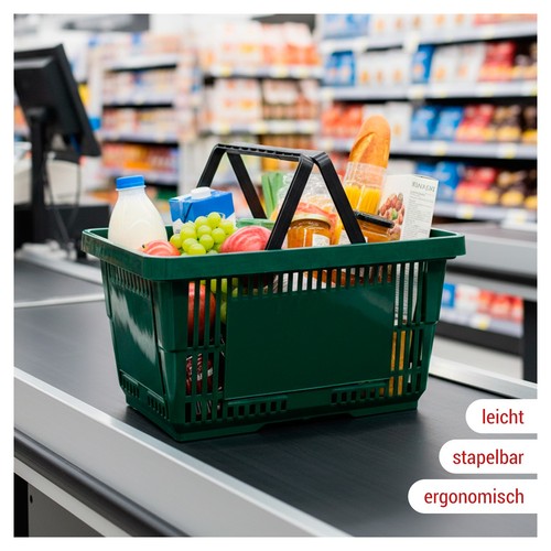 Einkaufskorb basic grün - einkaufskorb,
