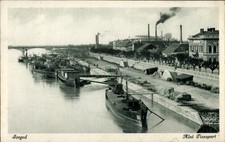 Ak Szeged Segedin Ungarn, Flussansicht, Schiffe, Industrie, Zelte,... - 4915835