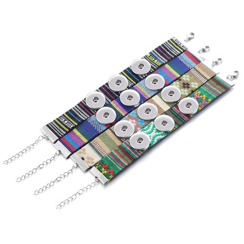 Click button stoff armband - click,