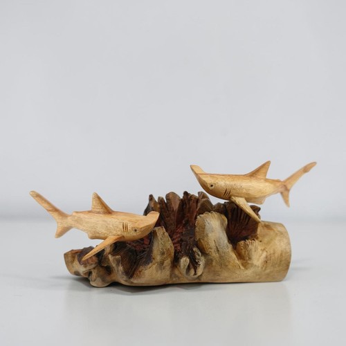 Hammerhai holzfigur - 2x, –