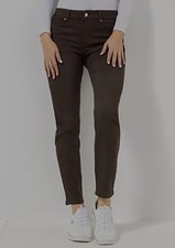 DINE 'N' DANCE Jeanshose Rumba Strassdetail schmales Bein knöchellang Braun 42