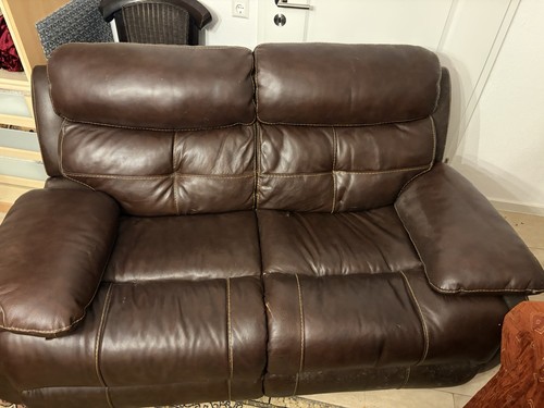 Sofa aus leder braun zwei - aus,
