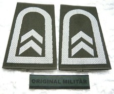 2 Paar Aufschiebeschlaufen Heer Oberfeldwebel weiß/oliv Bw Dienstgradabzeichen