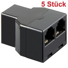 Netzwerk Telefon Adapter Verteiler Splitter Stecker 1x RJ11 auf 2x Buchse IN OUT