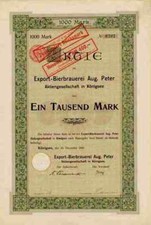 Brauerei August Peter 1899 VEB