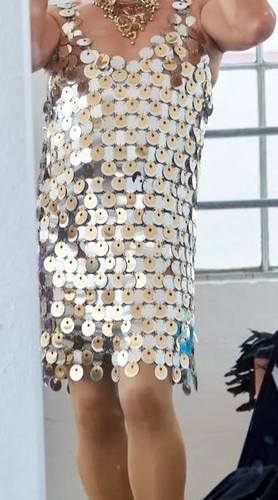 Rabanne gold silver minidress - rabanne,