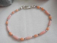 Engelhautfarbene-Koralle mit Bambus-Koralle-Armband, 18,3 cm