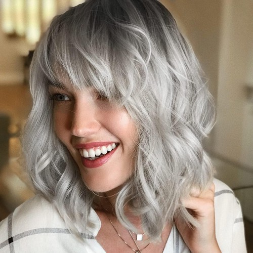 Perücke ombré silber kurze - perücke,