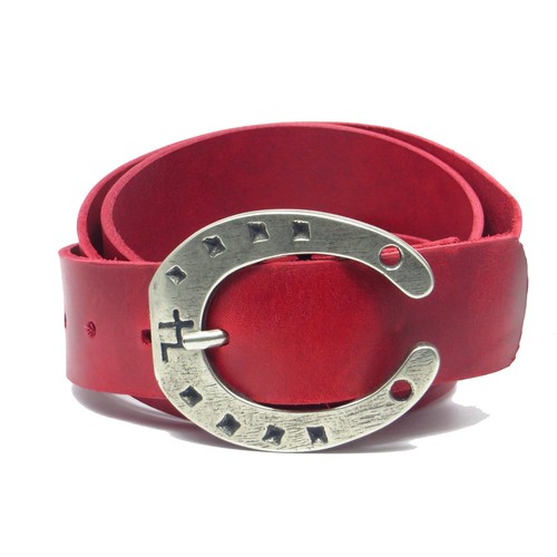 Ledergürtel breit rot - cm,