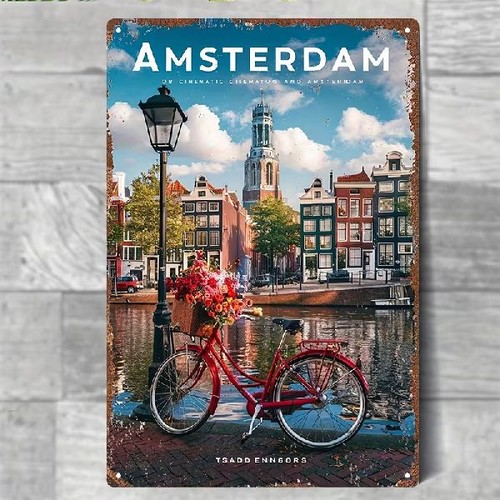 Blechschild amsterdam holland - blechschild,