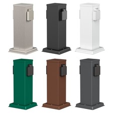 Garten Steckdosensäule POLLY für außen, IP44, 2-fach, Edelstahl, Kunststoff,