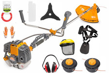 Rasentrimmer Benzin Motorsense 52ccm Freischneider 6 PS Trimmer Set Zubehör