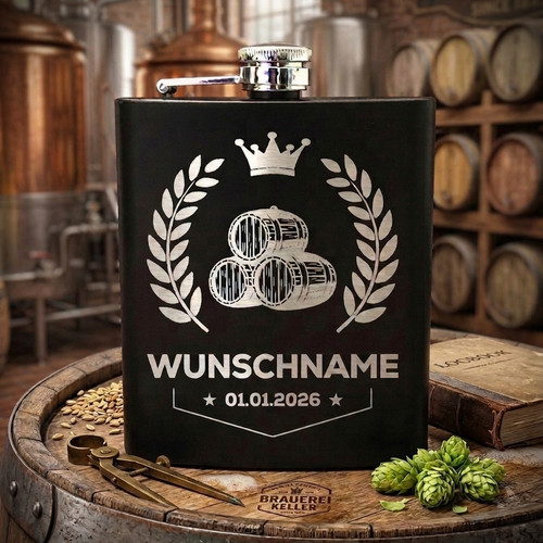 Edelstahl flachmann mit - flachmann,